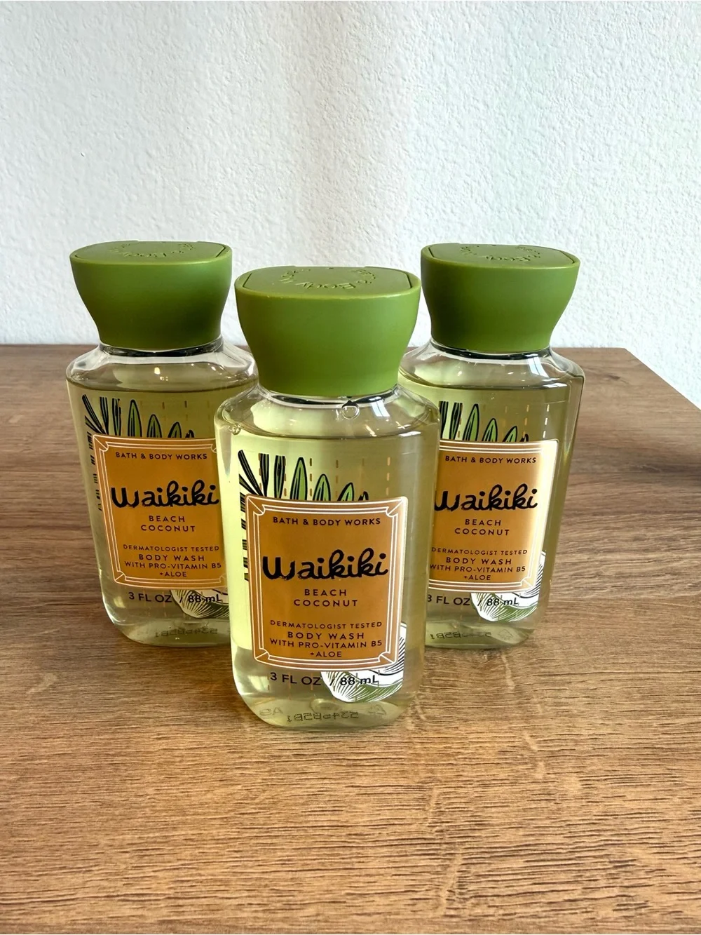 BBW Waikiki Beach Coconut Body Wash Lot of 3 Travel Size - Discontinued scent